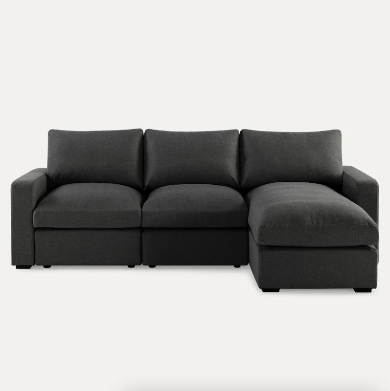 lot 96631 image: Zinus Jamison Modular Sectional - Armless Chair Only, See Additional Photos - Dark Grey