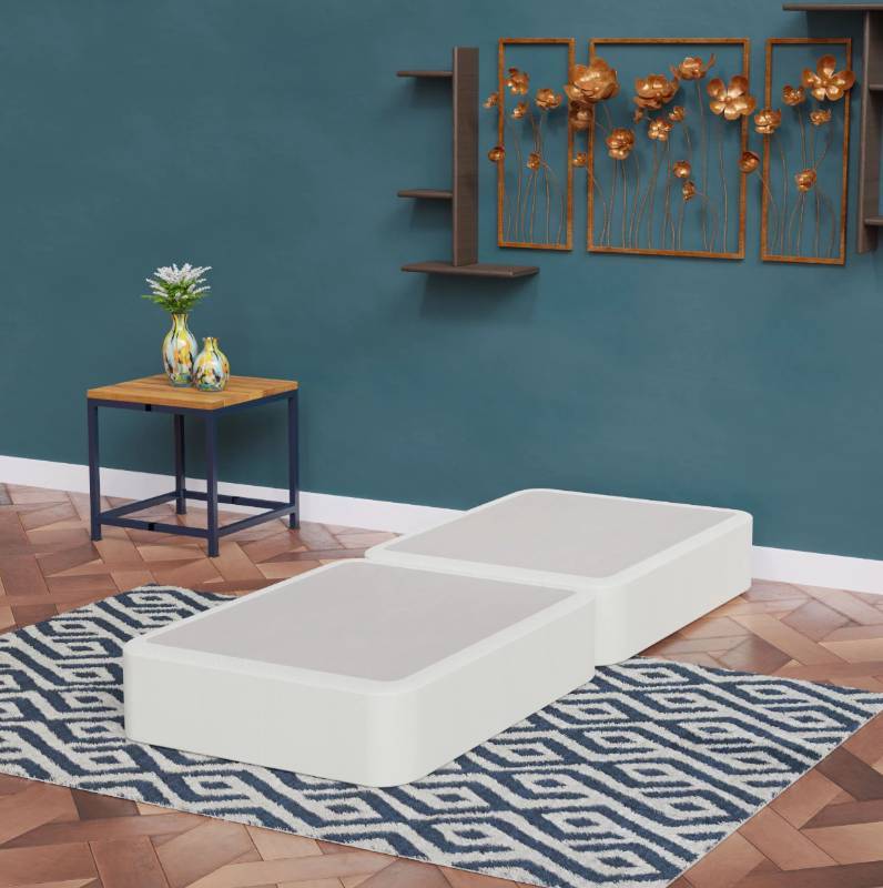 lot 96502 image: White Noise Fralick Split Wood Standard Profile Folding Box Spring - Twin XL - 38in W x 79in L x 8in H