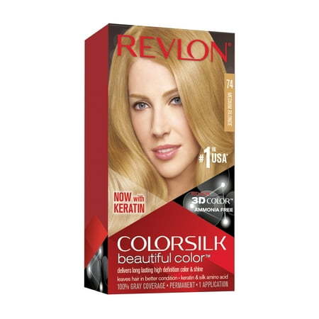 lot 96646 image: Revlon ColorSilk Beautiful Color Permanent Hair Color - 74 Medium Blonde