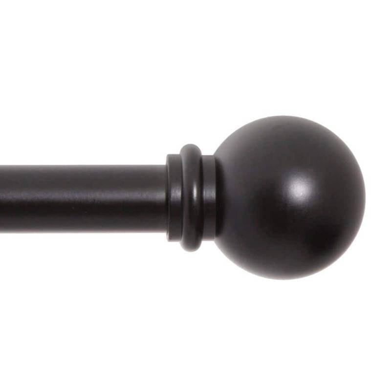 lot 96648 image: Kenney Chelsea 58 Inch Single Curtain Rod 28-48 Inch - Matte Black