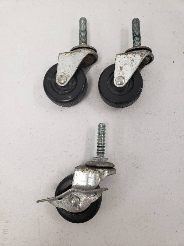 lot 96655 image: 2 Inch Swivel Casters - Set of 2 Plus 1 Locking Caster&nbsp