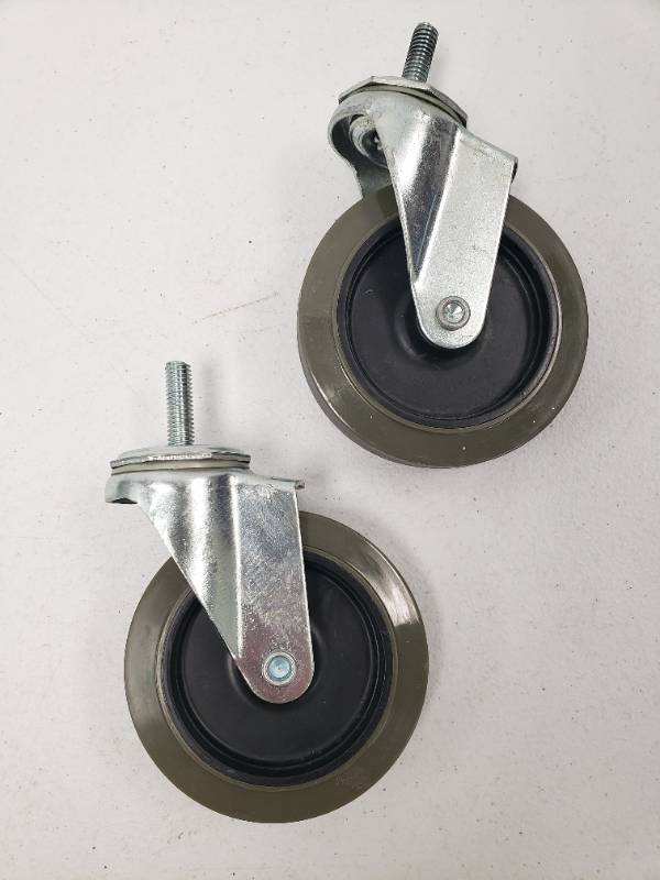 lot 96659 image: 4 Inch Rubber Swivel Casters - Set of 2&nbsp