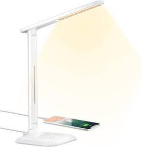 lot 6713 image: HOMTECH LED Desk Lamp with 5 Brightness Levels and USB Charging Port