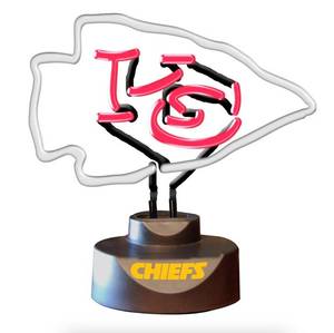 lot 6716 image: Neon KC Chiefs Desk Lamp