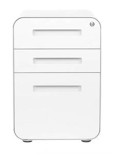 lot 6769 image: Laura Davidson Furniture Stockpile 3-Drawer Metal File Cabinet - White Key Not Included