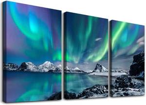 lot 67116 image: Aurora Scenery 3-Piece 16x24 Inch Each Canvas Wall Art