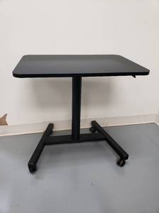 lot 6702 image: Black Adjustable Height Mobile Desk - 27.5in W x 19in D x 29.25in - 43in H