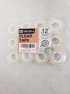 lot 6738 image: OWLKELA Clear Tape - Pack of 12