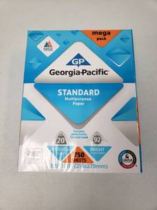 lot 6741 image: Georgia-Pacific Standard Multipurpose Paper Mega Pack - 8.5 x 11 Inch - 750 Sheets - Bright White