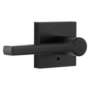 lot 6786 image: Miseno Mlk3022 Lorton Flat Bar Privacy Door Lever Set - Matte Black