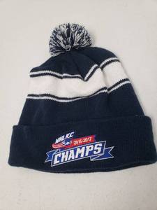 lot 6793 image: NHLKC 2016-2017 Champs Navy Blue and White Sport-Tek Stocking Cap&nbsp