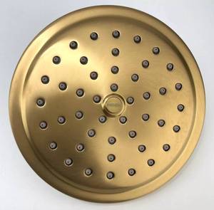 lot 67145 image: Moen Single Function Rain Shower Head - Brushed Gold