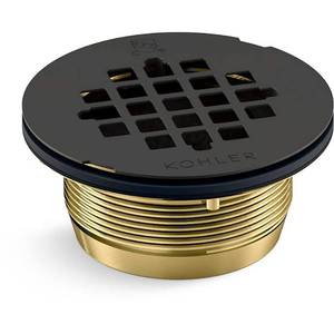 lot 67155 image: Kohler K-22675 Round Grid Shower Drain - Black