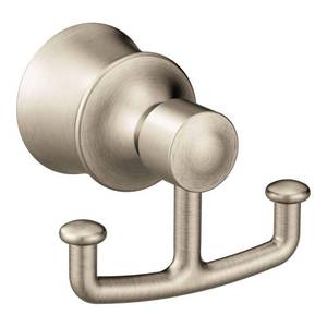 lot 67157 image: Moen Dartmoor Brushed Nickel Double Robe Hook