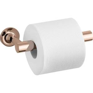 lot 67158 image: Kohler Purist Pivoting Toilet Tissue Holder - Rose Gold - Retail $343.5
