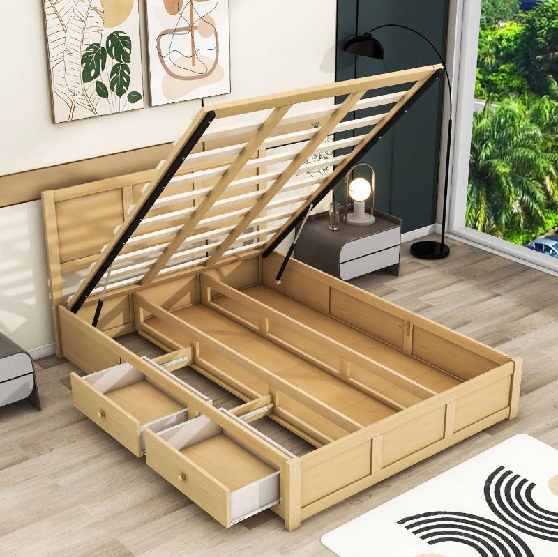 lot 96625 image: Red Barrek Studio Bloomie Storage Platform Bed - Full Size BOX 1 OF 2 ONLY