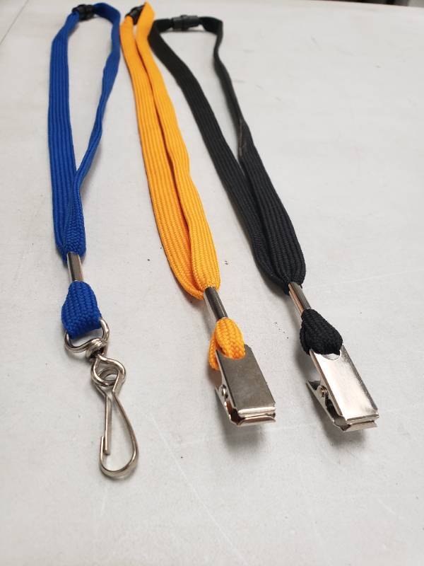 lot 96626 image: Set of 3 Cloth Lanyards - Blue Gold and Black