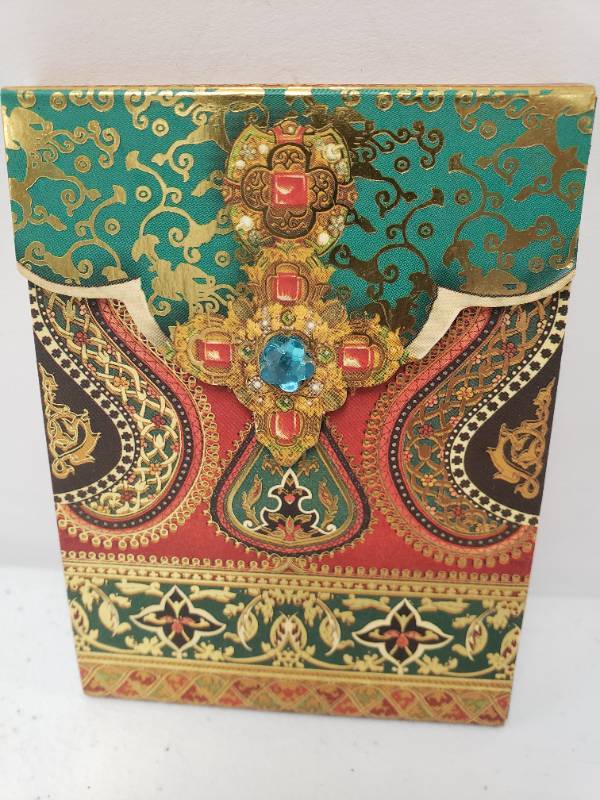 lot 96742 image: Punch Studio Jewel Embellished Magnetic Clasp Mini Notebook - 3 x 4 Inch