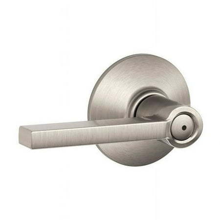 lot 967142 image: Schlage F40 LAT 619 Latitude Privacy Lever Satin Nickel