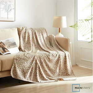 lot 6803 image: Mainstays Multicolor Abstract Leopard Fleece Throw Blanket - 50 x 60 Inch