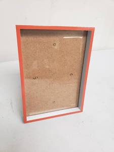 lot 6806 image: White and Orange 5x7 Inch Freestanding Picture Frame