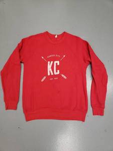 lot 6819 image: Kansas City Arrows Bella Canvas Raglan Sweatshirt - Red - Size Small
