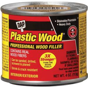 lot 6820 image: DAP 21400 Plastic Wood Solvent Raw Building Material Professional Wood Filler - 4 oz - Light Oak