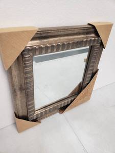 lot 6822 image: 12x12 Inch Framed Beveled Accent Mirror