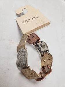 lot 6835 image: Sonoma Lifestyle Gold Silver and Copper Metal Bracelet