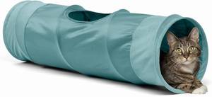 lot 6845 image: 36 Inch Indoor Cat Tunnel - Teal Previously Owned