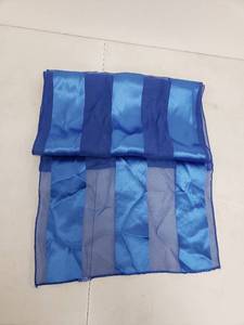 lot 6852 image: Blue Satin and Sheer Scarf