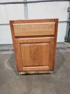 lot 6879 image: Natural Wood Small Bathroom Vanity Cabinet with False FrontNo Drawer - 20in W x 20in D x 30.5in H