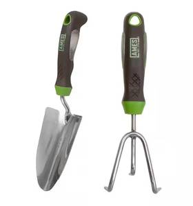 lot 6891 image: Ames 2-Piece Garden Tool Set with Ergo Gel Grip Handles - Hand Trowel and Hand Cultivator