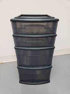 lot 6896 image: Homez 4-Drawer Plastic Storage Tower - Black
