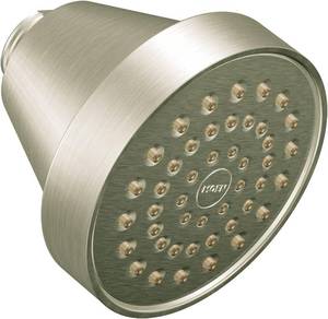 lot 68103 image: Moen 6399BN Level One-Function Standard Shower Head - Brushed Nickel