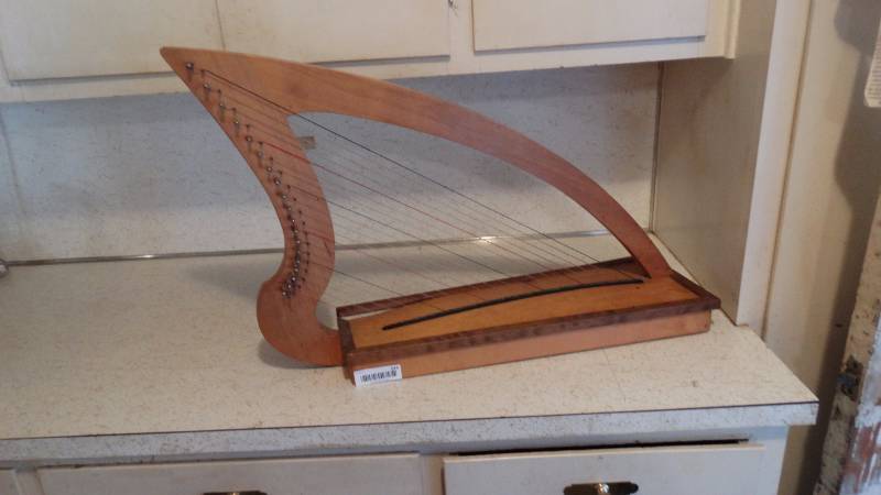 lot 241 image: Handmade Wooden Harp.