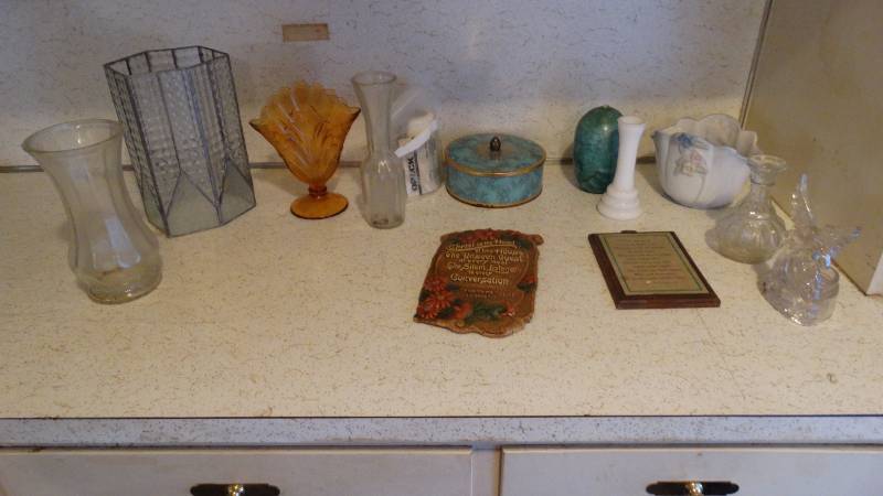 lot 246 image: Assorted Glass and Porcelain Vases.