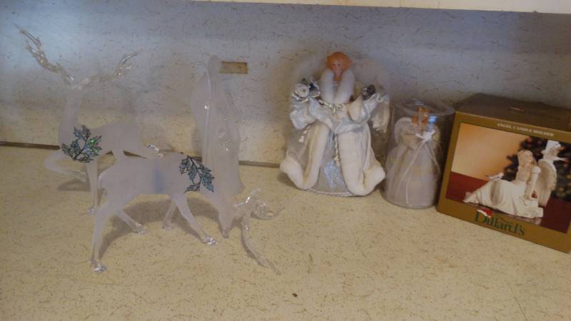 lot 271 image: glass Christmas deer - nativity - angels