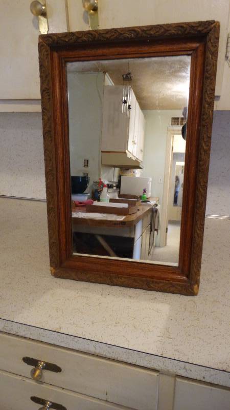 lot 305 image: wood framed mirror