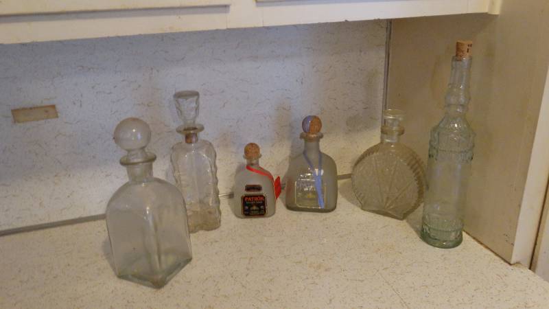 lot 315 image: Tequila bottles - cut glass decanters