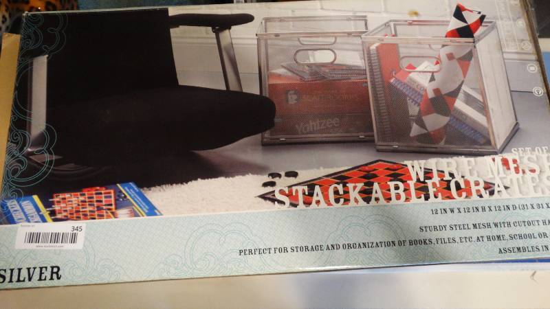 lot 345 image: wire mesh stack-able crate