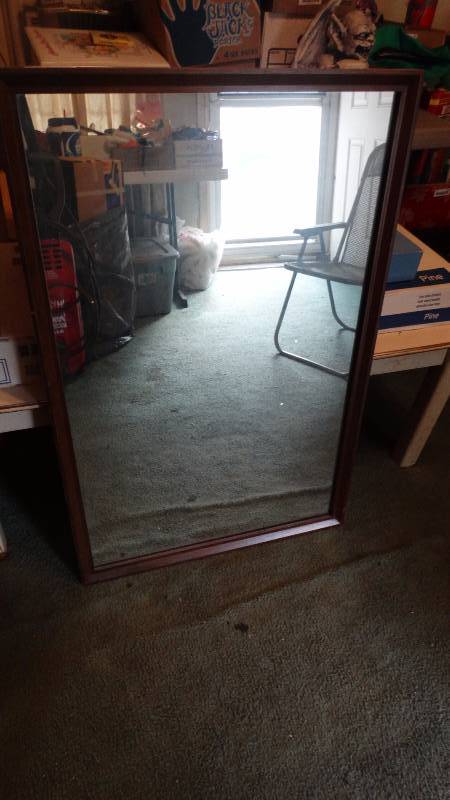 lot 346 image: large wood framed mirror