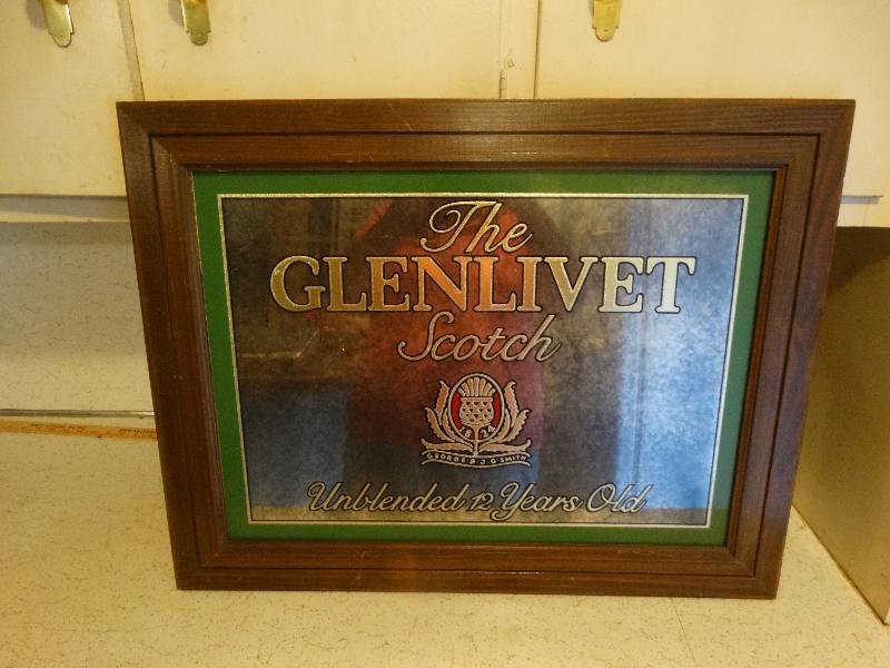 lot 353 image: Glenlivet Scotch Mirror.