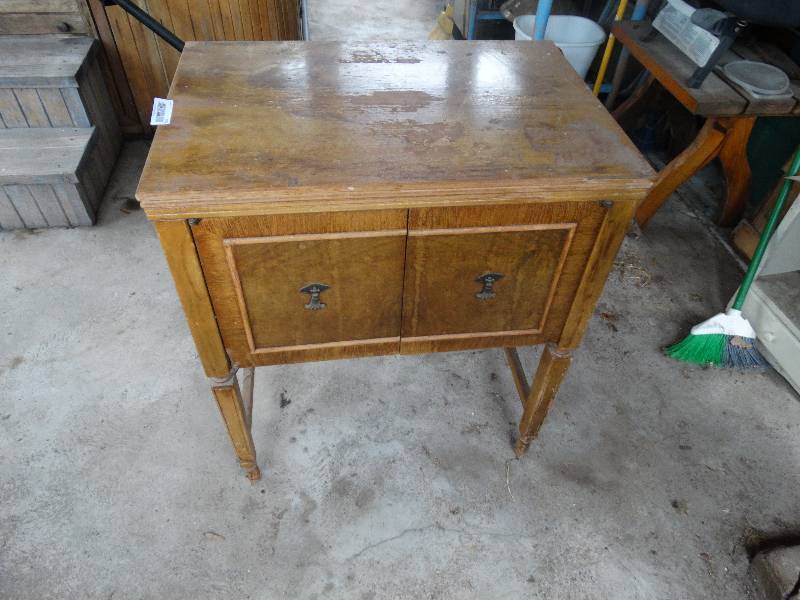 lot 373 image: Kenmore sewing machine cabinet.