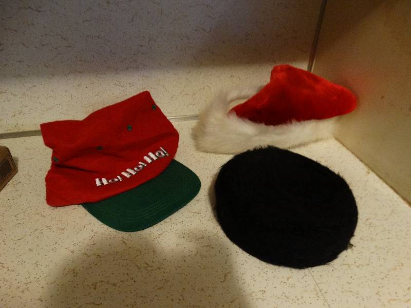 lot 433 image: Santa clause hats x2 & Russian hat.