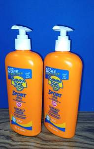 lot 66951 image: Lot of 2 - Banana Boat Sport Ultra SPF 50 Sunscreen Lotion, Oxybenzone Free Sunscreen, Sunblock Family Size (12 oz each)