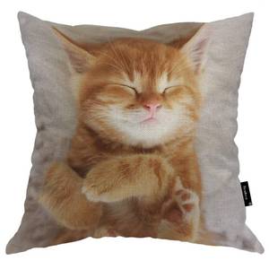 lot 66970 image: Beabes Sleeping Kitten Couch Pillow Cover, Two Sided Decorative Throw Pillow Case, Cotton Linen 18X18