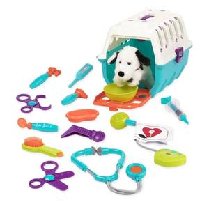 lot 66977 image: Battat Pretend Play Vet Toys Dog Care Playset - Plush Pup &amp Carrier - Toddler Veterinarian Set Dalmatian Vet Kit - 2 Years (15 Pcs)