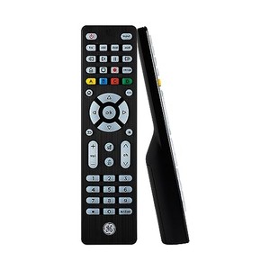 lot 66998 image: GE Backlit Universal Remote Control for Samsung, Vizio, LG, Sony, Sharp, Roku, Apple TV, RCA, Panasonic, Smart TV, Streaming Players, Blu-Ray, DVD, Simple Setup, 4-Device, Black, 48843 Brushed Black