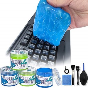 lot 66999 image: Fesciory 4 Pack Keyboard Cleaner, Dust Cleaning Gel with 5 Keyboard Cleaning Kit, Universal Car Cleaning Gel for Car Vent, Detailing Cleaning Gel Putty for Car Dash, Printers, Calculators, Speakers